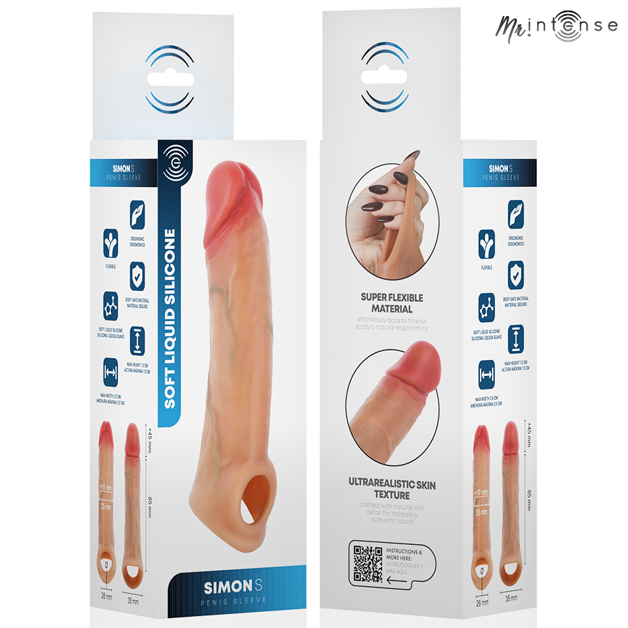 MR INTENSE - CAPA DE SILICONE PARA PÊNIS SIMON S 13 CM -Ø- 4 CM - Image 5
