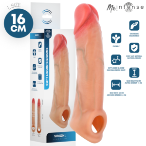 MR INTENSE – CAPA DE SILICONE PARA PÊNIS SIMON L 16 CM -Ø- 4,5 CM