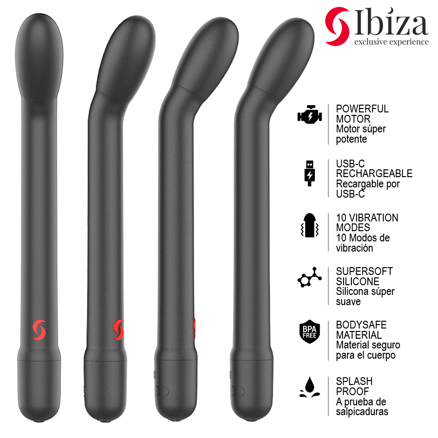 IBIZA - VIBRADOR DE PONTO G PRETO COM VIBRAÇÃO - Image 4