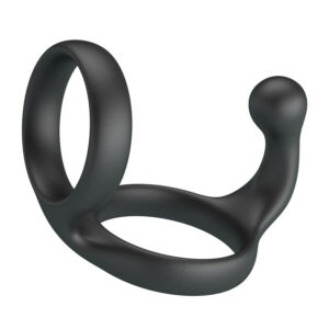CRAZY BULL – ANEL DUPLO FLORIAN PARA PÊNIS E TESTÍCULOS PRETO