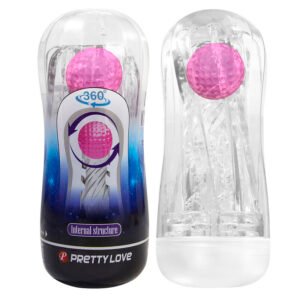 PRETTY LOVE – COPO DE MASTURBAÇÃO TEXTURIZADO 360º TRANSPARENTE