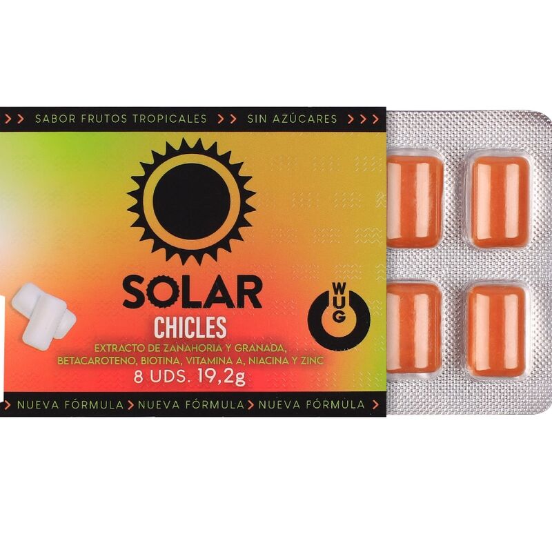 WUG solar - A goma de mascar que prepara a sua pele para o sol. Cartela com 8 unidades. - Image 2