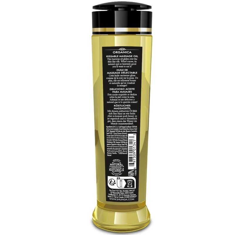 SHUNGA - ÓLEO DE MASSAGEM ORGÂNICO COM AROMA DE FRAMBOESA 240 ML - Image 3