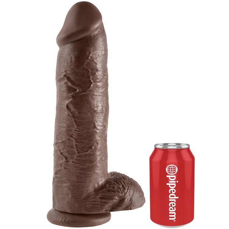 KING COCK - DILDO CASTANHO COM BOLAS 30.48 CM - Image 4