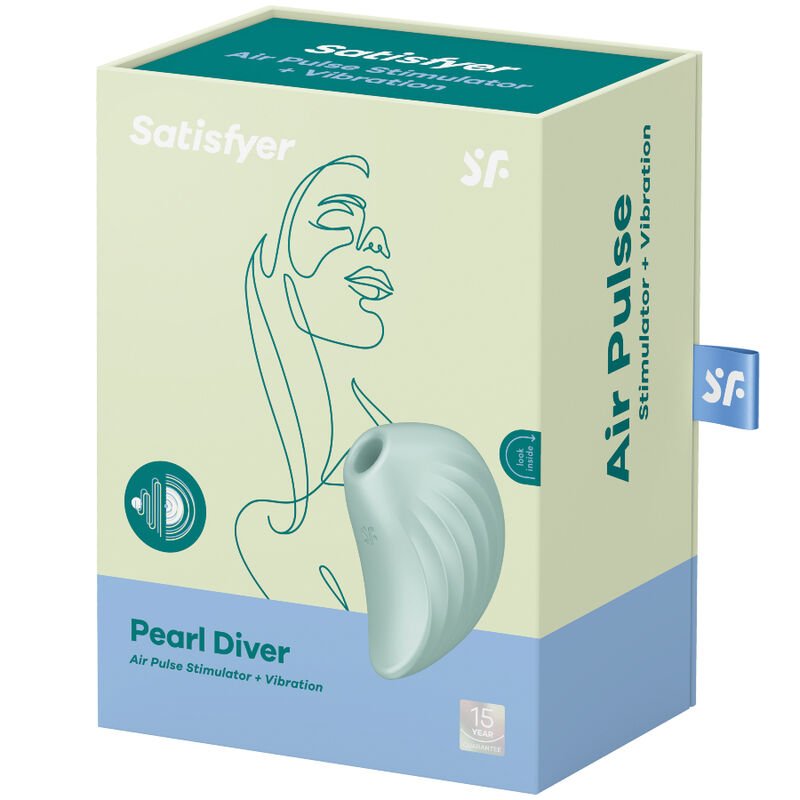 SATISFYER - ESTIMULADOR E VIBRADOR DE PULSO DE AR PEARL DIVER VERDE - Image 4