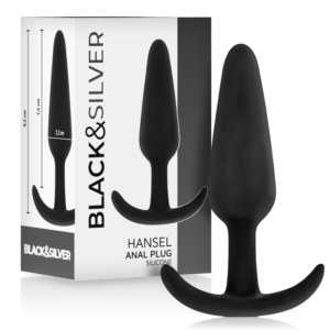 BLACK&SILVER – PLUG ANAL DE SILICONE HANSEL COM CABO PEQUENO