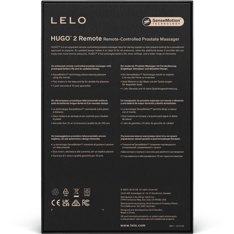 LELO - HUGO 2 MASSAGER DE PRÓSTATA CONTROLE REMOTO PRETO - Image 4