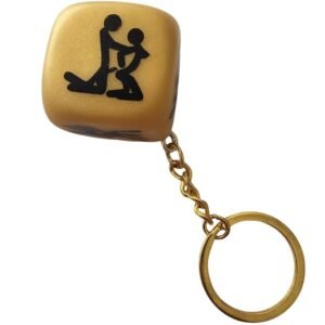 DIABLO PICANTE – CHAVEIRO DADO DOURADO COM POSES