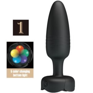 PRETTY LOVE – TARION ANAL PLUG COM LUZ LED PRETO 12,5 CM