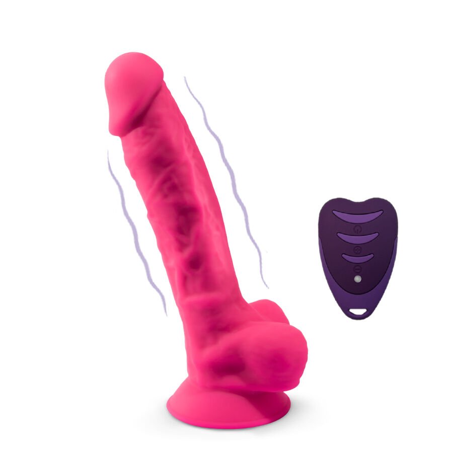 SILEXD - MODELO DE PÊNIS REALISTA 18 VIBRAÇÃO ROSA + CONTROLE REMOTO LRS - Image 4