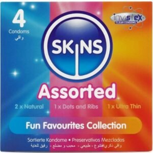 SKINS – PACOTE COM 4 PRESERVATIVOS PREMIUM VARIADOS