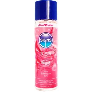 SKINS – LUBRIFICANTE SABOROSO À BASE DE ÁGUA COM CHICLETE 130 ML