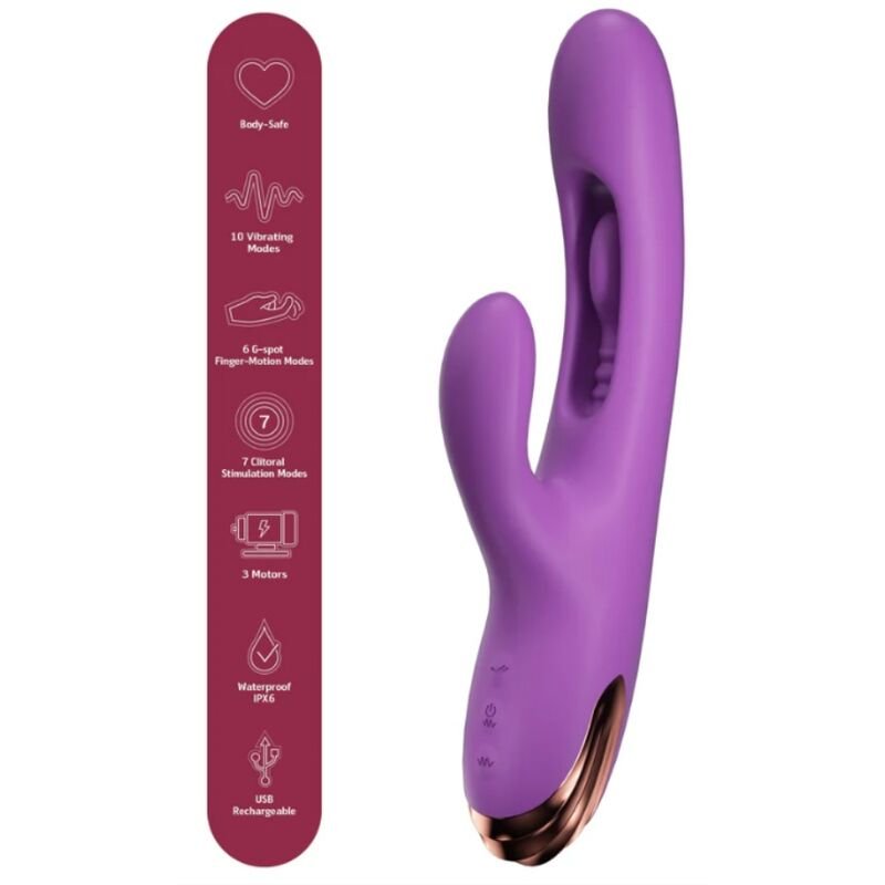 SHE.E.O - VIBRADOR RABBIT PARA PONTO G COM MOVIMENTO DIGITAL ROXO - Image 2