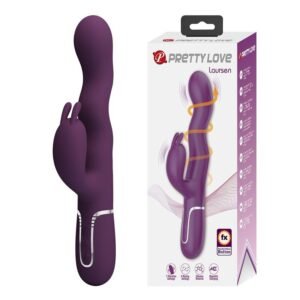 PRETTY LOVE – VIBRADOR LOURSEN RABBIT COM MOVIMENTO DE IMPULSO E 7 VIBRAÇÕES, RECARREGÁVEL VIA USB, ROXO
