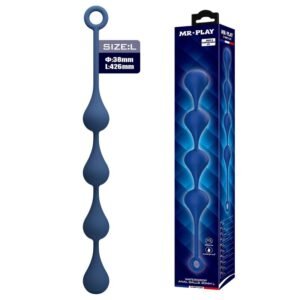 MR PLAY – BOLINHAS ANAL DE SILICONE AZUIS TAMANHO G 42,6 CM