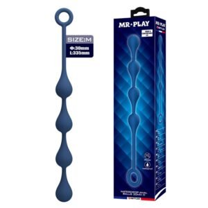 MR PLAY – BOLINHAS ANAL DE SILICONE AZUIS TAMANHO M 33 CM
