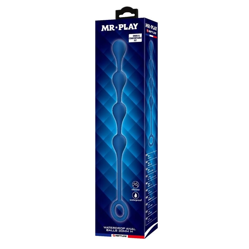 MR PLAY - BOLINHAS ANAL DE SILICONE AZUIS TAMANHO M 33 CM - Image 3