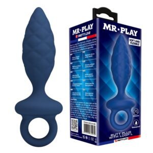 MR PLAY – PLUG ANAL TEXTURIZADO COM ANEL AZUL L