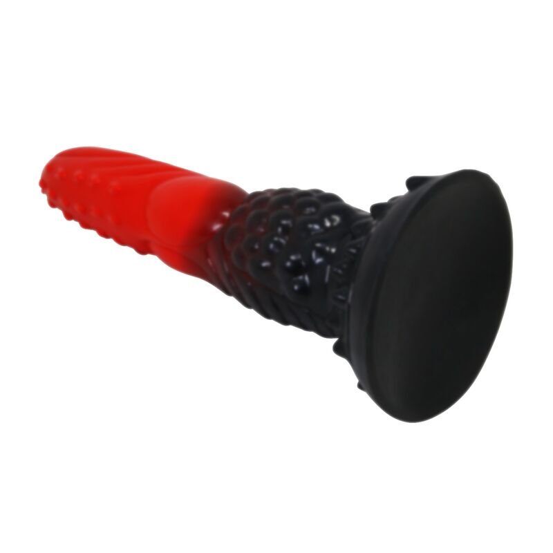 POWER MONSTERS - DILDO DE FANTASIA DRAGÃO DE FOGO COM VENTOSA 24,5 CM Ø 5,8 CM VERMELHO E PRETO - Image 5