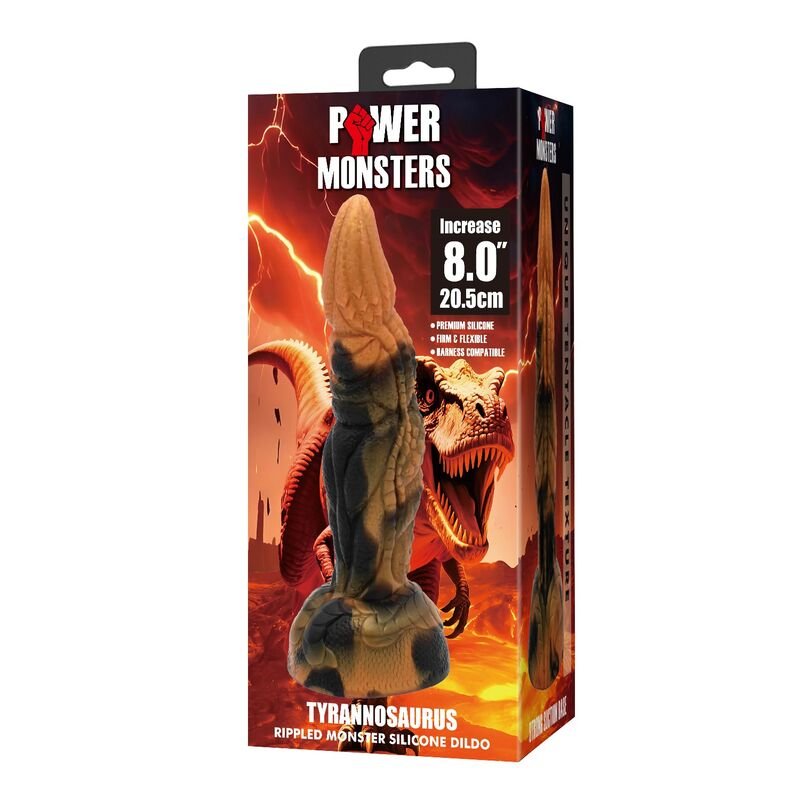 POWER MONSTERS - DILDO DE SILICONE FANTASIA TIRANOSSAURO BICOLOR 20,5 CM Ø 5 CM - Image 2