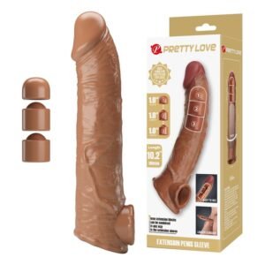 PRETTY LOVE – MANGA EXTENSORA DE PÊNIS AJUSTÁVEL 26 CM Ø 4 CM NATURAL
