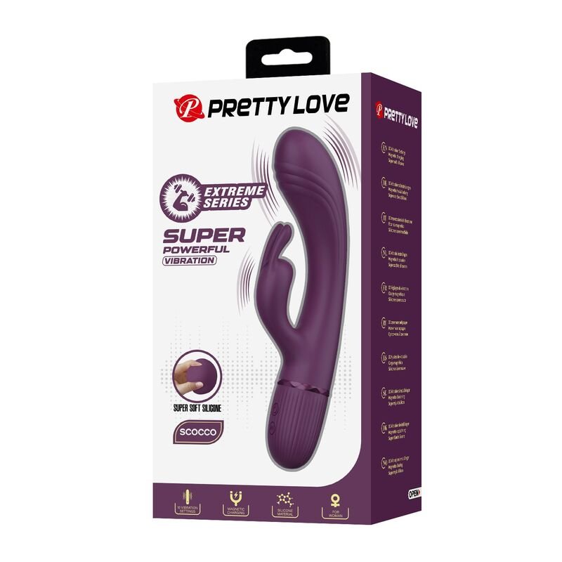 PRETTY LOVE - VIBRADOR COELHO RECARREGÁVEL ROCCO COM 10 FUNÇÕES - ROXO - Image 3