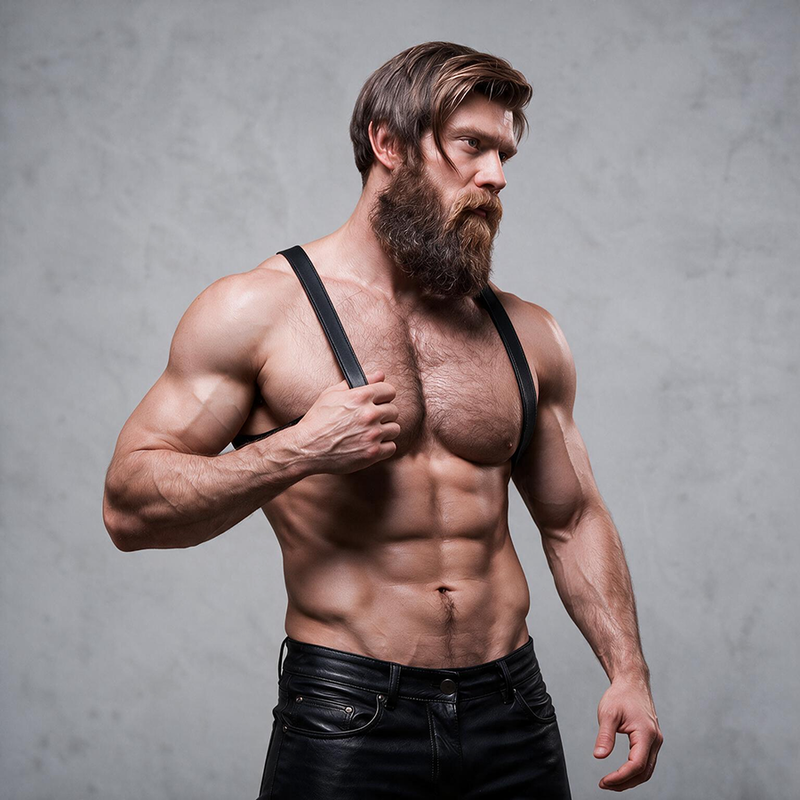 FETISH SUBMISSIVE ATTITUDE - ARNÊS DE COSTAS EM COURO ECO MASCULINO - Image 7