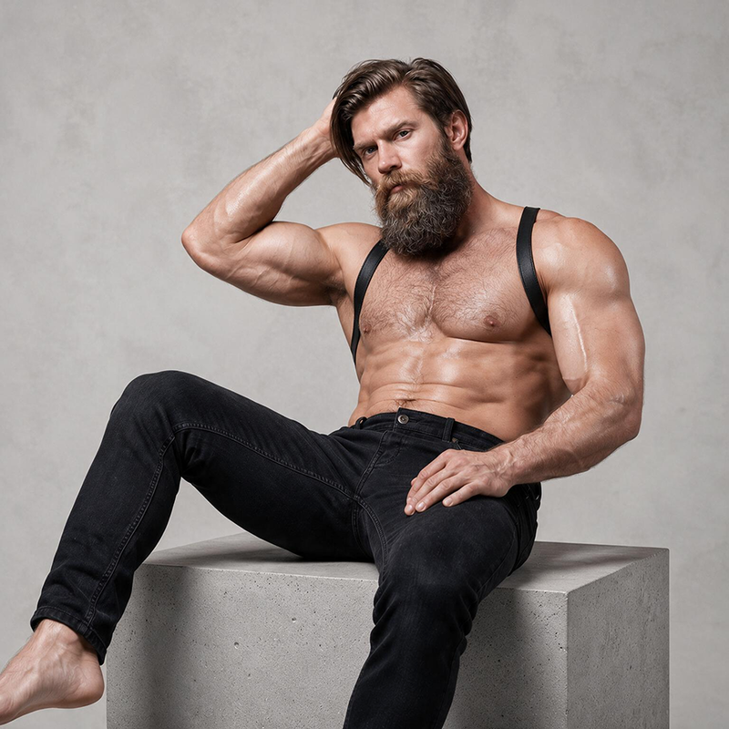 FETISH SUBMISSIVE ATTITUDE - ARNÊS DE COSTAS EM COURO ECO MASCULINO - Image 8