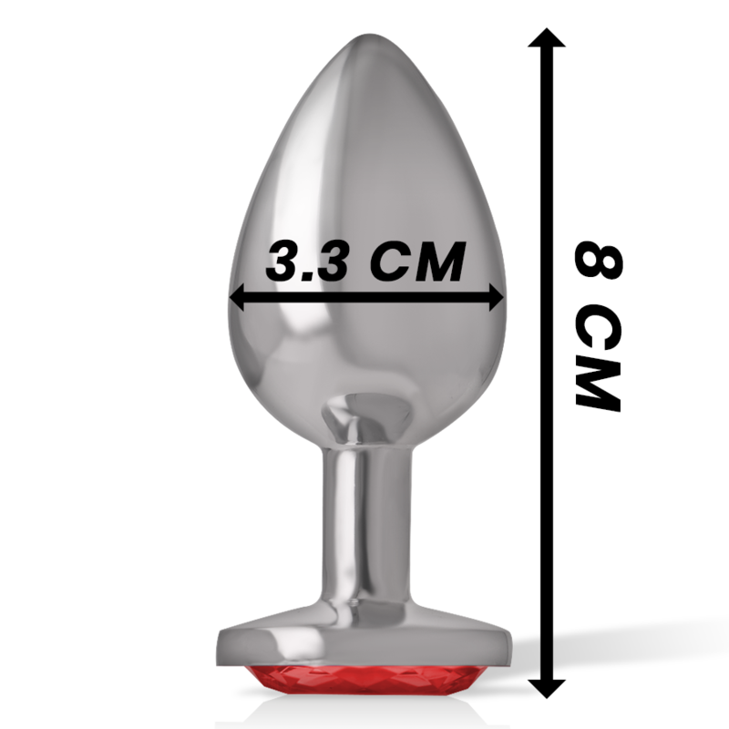 INTENSE - PLUG ANAL DE METAL COM CRISTAL VERMELHO TAMANHO M - Image 4