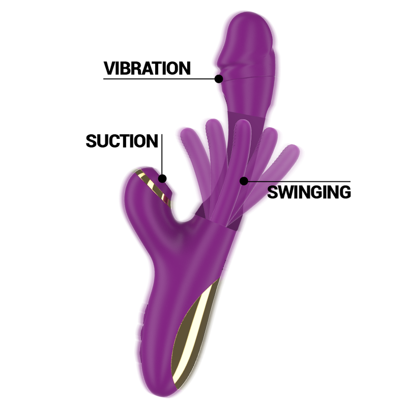 INTENSE - ATENEO VIBRADOR MULTIFUNÇÕES RECARREGÁVEL 7 VIBRAÇÕES COM LÍNGUA OSCILANTE E SUCÇÃO ROXA - Image 3