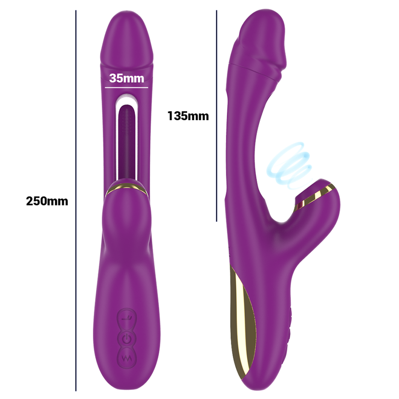 INTENSE - ATENEO VIBRADOR MULTIFUNÇÕES RECARREGÁVEL 7 VIBRAÇÕES COM LÍNGUA OSCILANTE E SUCÇÃO ROXA - Image 4