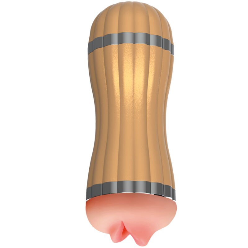 ARMONY - BEVIS DUPLO MASTURBADOR VAGINAL E BOCAL SEM VIBRAÇÃO DOURADO - Image 2