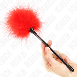 KINK – PENAS DE CÓCEGAS VERMELHAS USADAS NO KIT BONDAGE 27 CM