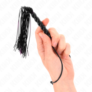 KINK – MINI CHICOTE DE SILICONE COM 6 CONTAS PRETAS 26 CM