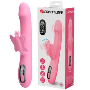 PRETTY LOVE – VIBRADOR BELLA RABBIT COM ESTIMULAÇÃO DE BORBOLETA E LED ROSA