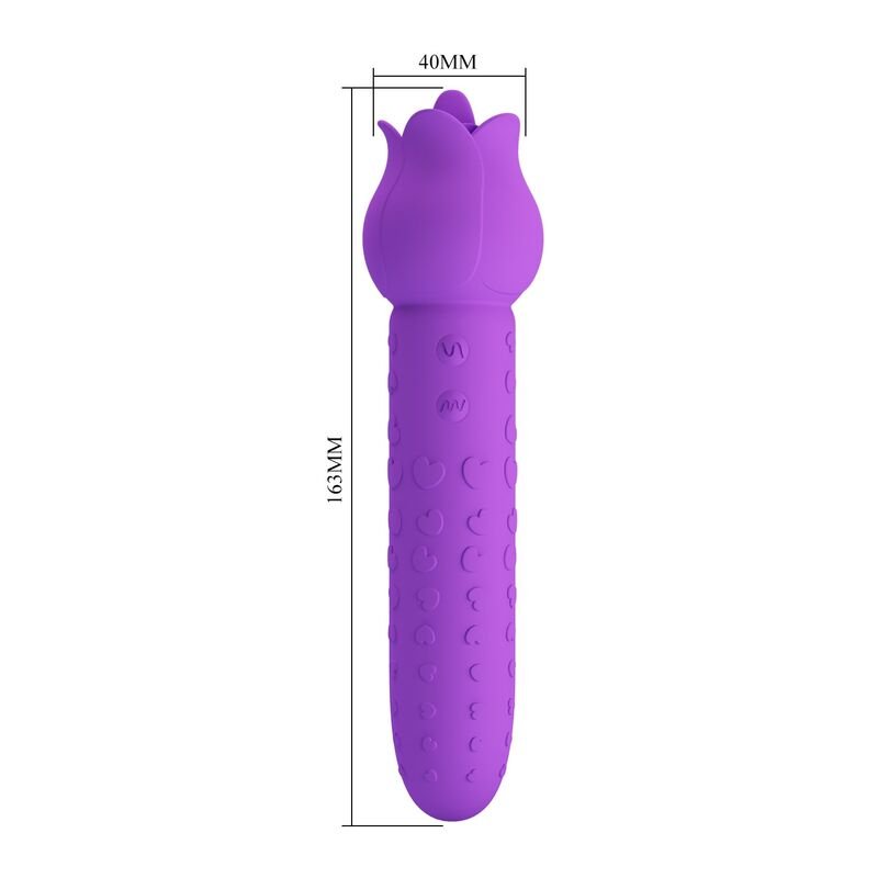 PRETTY LOVE - Vibrador estimulador oral e clitoriano recarregável DANNELL, roxo - Image 4