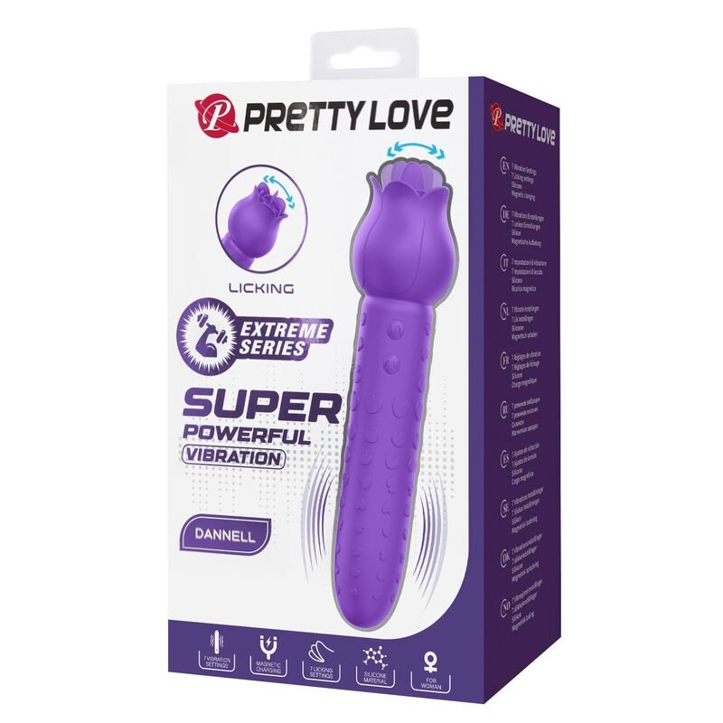PRETTY LOVE - Vibrador estimulador oral e clitoriano recarregável DANNELL, roxo - Image 3