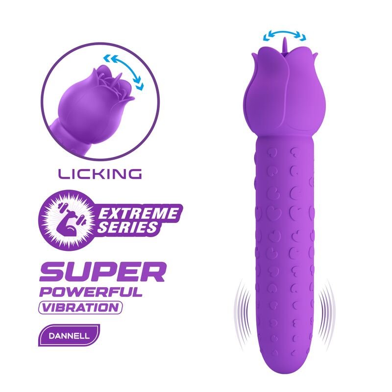 PRETTY LOVE - Vibrador estimulador oral e clitoriano recarregável DANNELL, roxo - Image 2