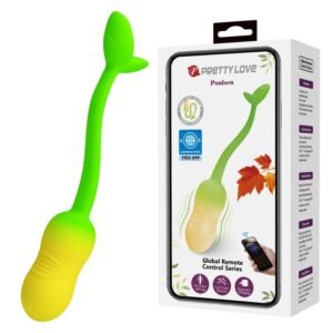 PRETTY LOVE – OVO VIBRATÓRIO COM CONTROLE POR APLICATIVO PULSEN, 12 FUNÇÕES, RECARREGÁVEL VIA USB, VERDE-AMARELO