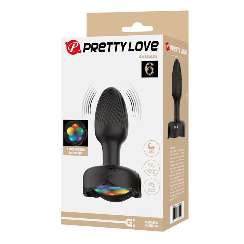 PRETTY LOVE - PLUG ANAL VIBRATÓRIO RECARREGÁVEL COM 10 MODOS - PRETO - Image 3