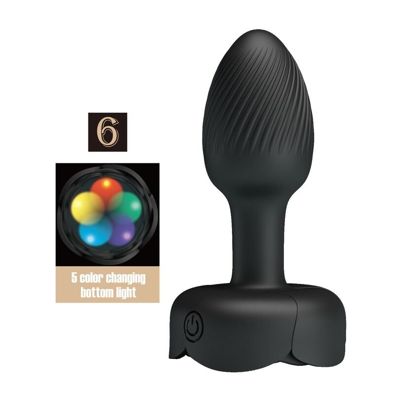 PRETTY LOVE - PLUG ANAL VIBRATÓRIO RECARREGÁVEL COM 10 MODOS - PRETO - Image 2