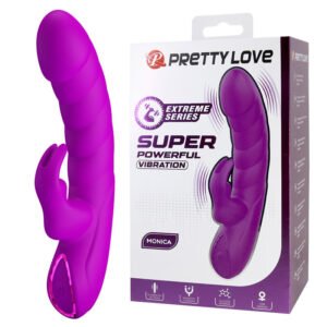 PRETTY LOVE – MONICA VIBRADOR RECARREGÁVEL COM DUPLA ESTIMULAÇÃO PARA PONTO G E CLITÓRIS ROXO