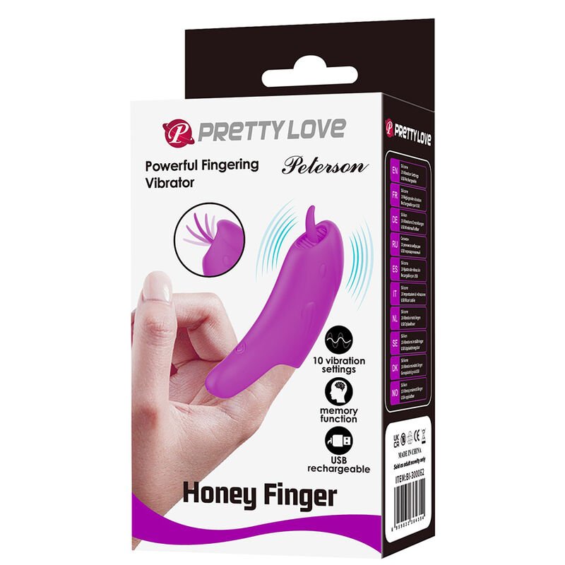 PRETTY LOVE - VIBRADOR DE DEDO RECARREGÁVEL PETERSON HONEY FINGER ROXO - Image 3