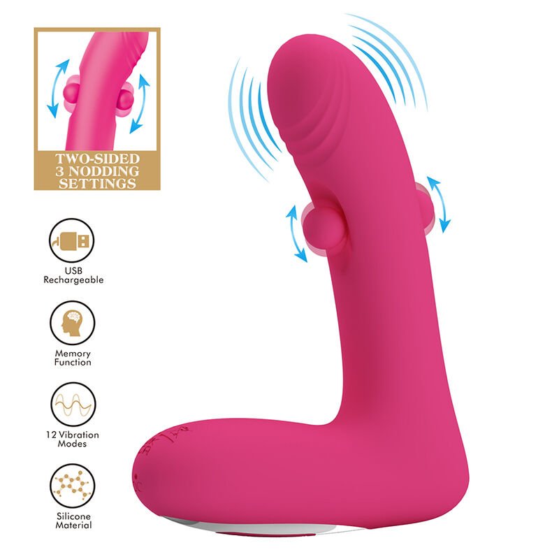 PRETTY LOVE - DUDEN VIBRADOR DE SILICONE RECARREGÁVEL COM 12 MODOS DE VIBRAÇÃO E 3 MODOS DE BALANÇO, ROSA. - Image 2