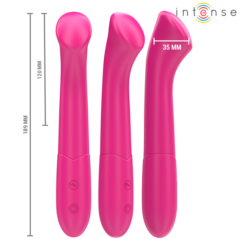 INTENSE - VIBRADOR PATY 19 CM FLEXÍVEL 10 VIBRAÇÕES MODELO 2 ROSA - Image 2