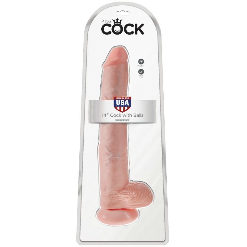 KING COCK - DILDO COM BOLAS 35.6 CM CARNE - Image 3