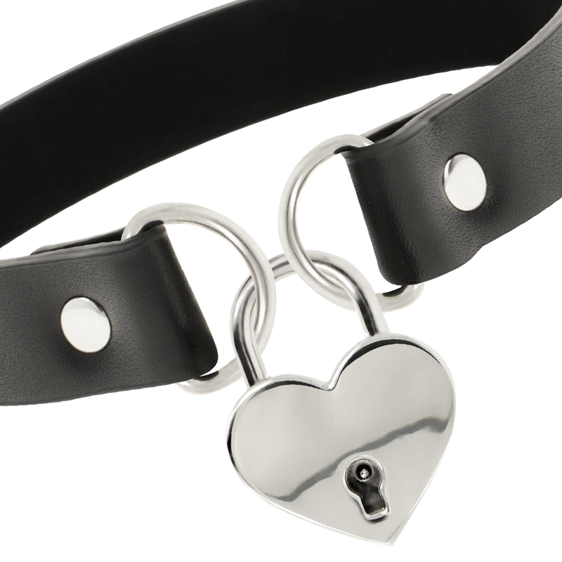 COQUETTE CHIC DESIRE - COLAR DE COURO VEGANO COM ACESSÓRIO DE CORAO COM CHAVE - Image 4