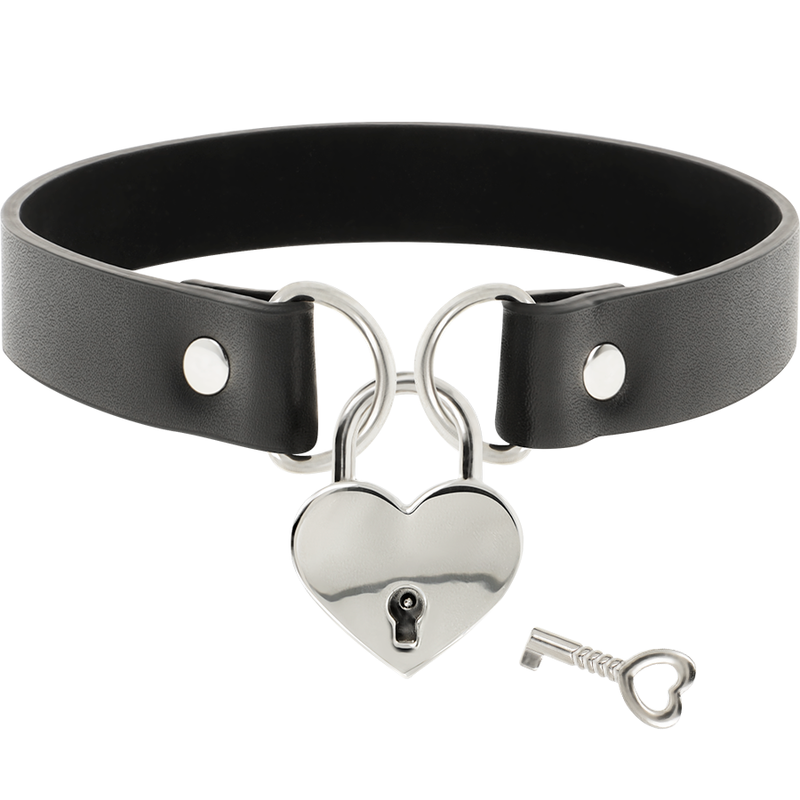 COQUETTE CHIC DESIRE - COLAR DE COURO VEGANO COM ACESSÓRIO DE CORAO COM CHAVE - Image 3