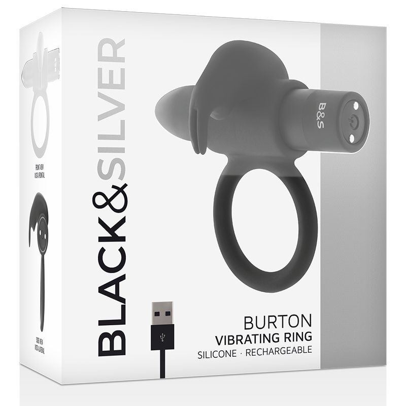 BLACK&SILVER - BURTON RING 10 MODOS DE VIBRAÇÃO PRETO - Image 3