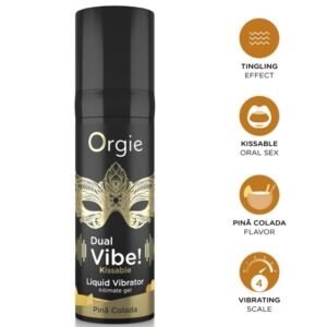 ORGIE – VIBE DUPLA! VIBRADOR LÍQUIDO BEIJÁVEL PIÑA COLADA 15 ML